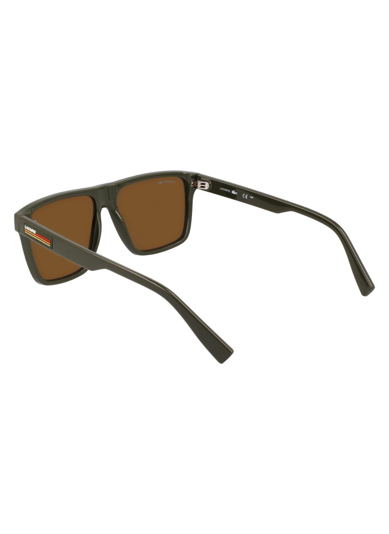LACOSTE - FULL RIM BIO INJ-G820 MODIFIED RECTANGLE LACOSTE SUNS L6027S  5715 (275) KHAKI - Image 1