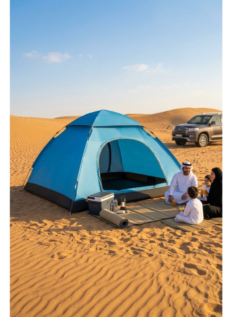 BLOOMING TIME 2-4 Person Instant Pop Up Camping Tent, 30-Second Quick Setup Lightweight Portable Tent with Mesh Ventilation for Family Camping, Beach, Desert, Hiking & Outdoor Travel - Image 1