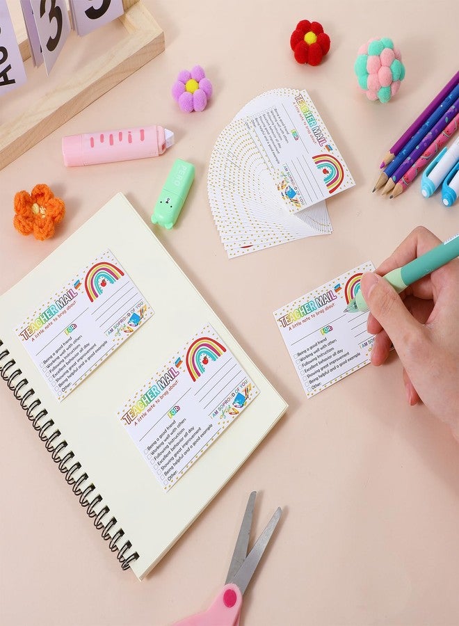 Nogeqi 100 Pcs Rainbow Teacher Mail,Teacher Notes to Incentives for Elementary Students,Classroom Supplies for Teachers Elementary,Classroom Incentives Card for Teachers to Kindergarten Primary School - Image 4