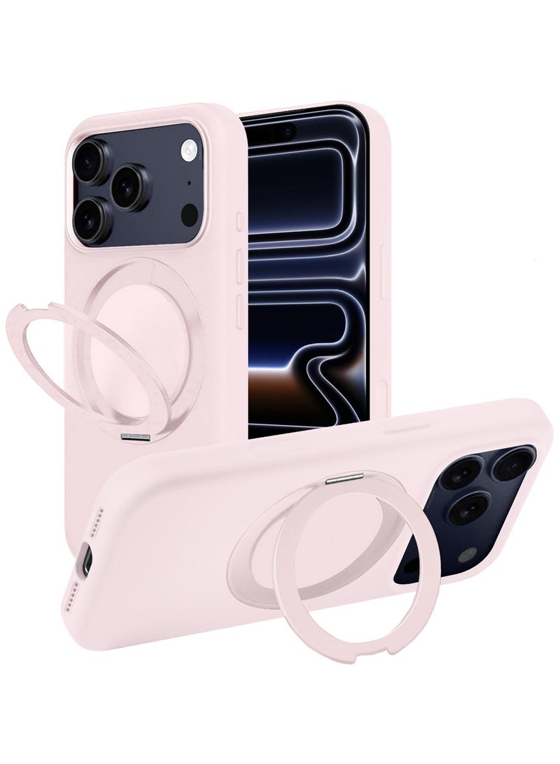 CATANES Magsafe Case for iPhone 17 Pro Max with 360° Spin Magnetic Stand Holder Soft Liquid Silicone Cozy Grip Full Camera Protection Non-Slip Phone Cover - Image 2