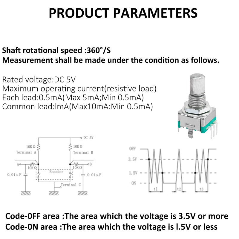 DIYhz 10 Pcs EC11 Rotary Encoder Dode Switch Audio Digital Potentiometer with Switch - 15MM - Image 4
