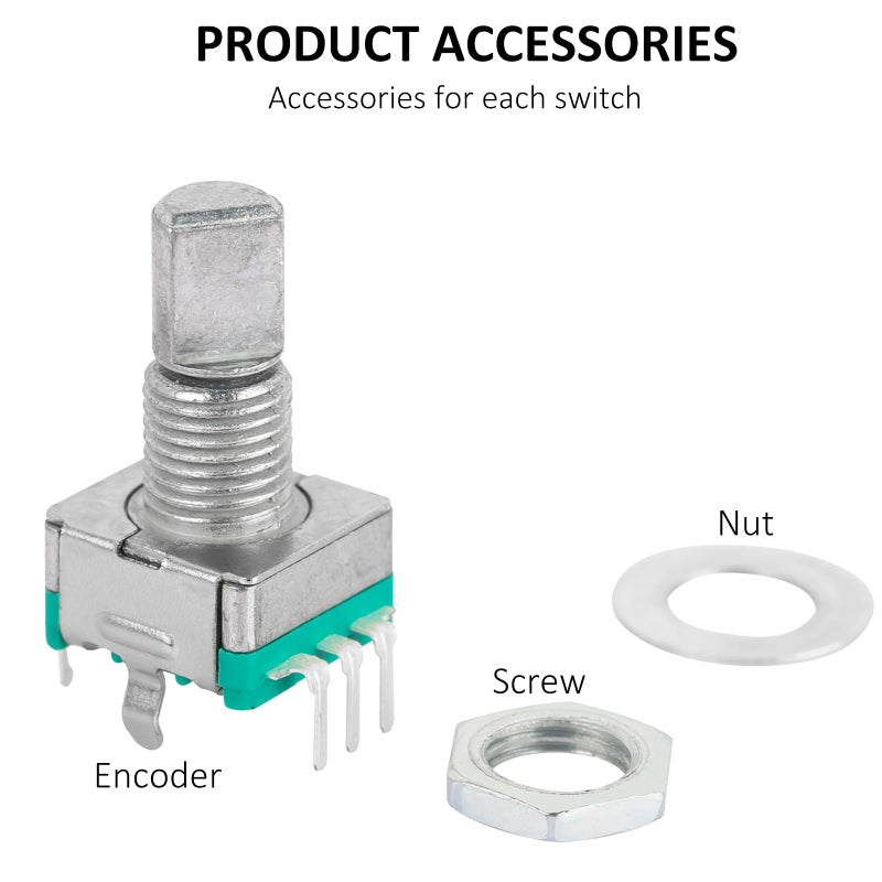 DIYhz 10 Pcs EC11 Rotary Encoder Dode Switch Audio Digital Potentiometer with Switch - 15MM - Image 3