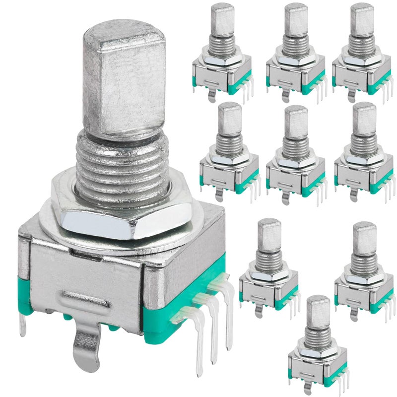 DIYhz 10 Pcs EC11 Rotary Encoder Dode Switch Audio Digital Potentiometer with Switch - 15MM - Image 1