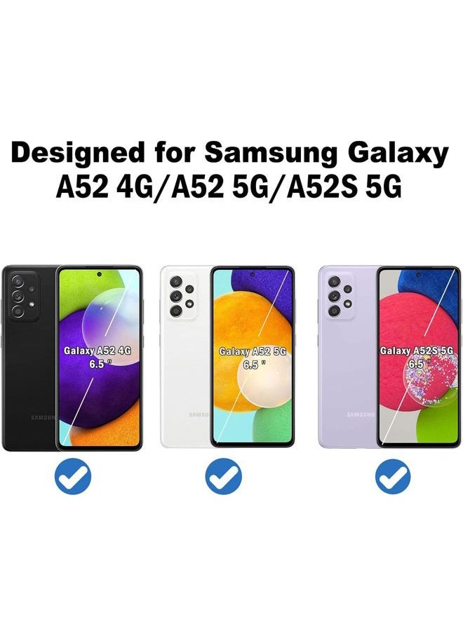 QHOHQ 3 Pack Screen Protector for Samsung Galaxy A52 4G/5G with 3 Packs Camera Lens Protector,Tempered Glass Film,9H Hardness - HD - Anti-Scratch - 2.5D Edge - Anti-Fingerprint - Easy Installation - Image 2