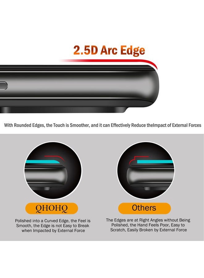 QHOHQ 3 Pack Screen Protector for Samsung Galaxy A52 4G/5G with 3 Packs Camera Lens Protector,Tempered Glass Film,9H Hardness - HD - Anti-Scratch - 2.5D Edge - Anti-Fingerprint - Easy Installation - Image 4
