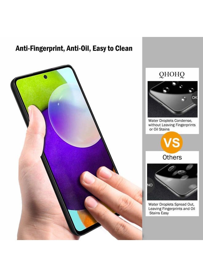 QHOHQ 3 Pack Screen Protector for Samsung Galaxy A52 4G/5G with 3 Packs Camera Lens Protector,Tempered Glass Film,9H Hardness - HD - Anti-Scratch - 2.5D Edge - Anti-Fingerprint - Easy Installation - Image 3