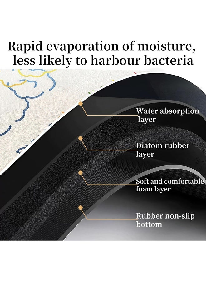 Berma Baby مجموعة من 3 قطع من سجادات الحمام - سجادة حمام سريعة الجفاف فائقة الامتصاص للحمام سجاد حمام من التراب الدياتومي مع ظهر مطاطي سجاد حمام غير قابل للانزلاق لأرضية الدش - Image 3