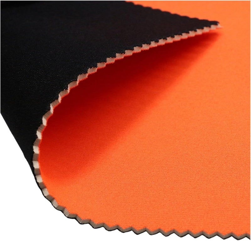 Orange with Black 2mm DIY Diving Impact Protection Stretch Neoprene Sewn Wetsuit Fabric, Waterproof(45cmx110cm) - Image 1