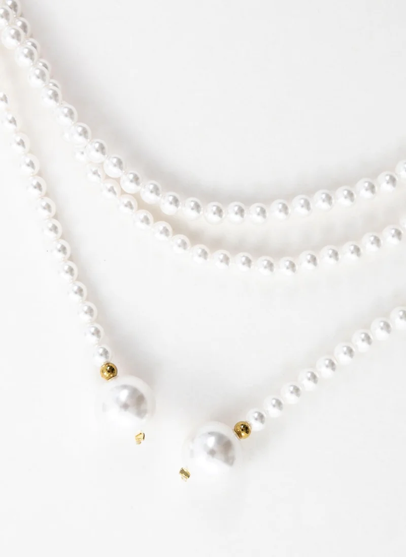 Lichi  Long necklace made of small pearls for Women | Best Price UAE