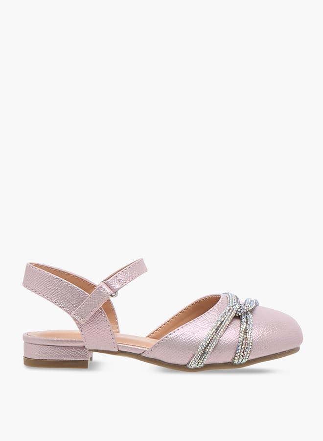 JUNIORS Girls Embellished Mary Jane Shoes with Hook and Loop Closure Ramadan Collection - Image 2