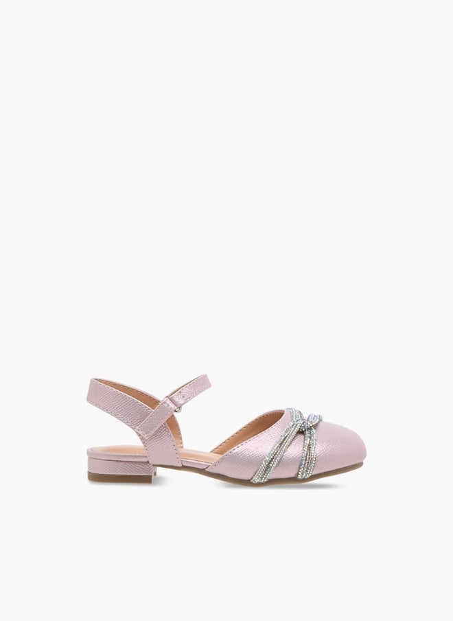 JUNIORS Girls Embellished Mary Jane Shoes with Hook and Loop Closure Ramadan Collection - Image 1