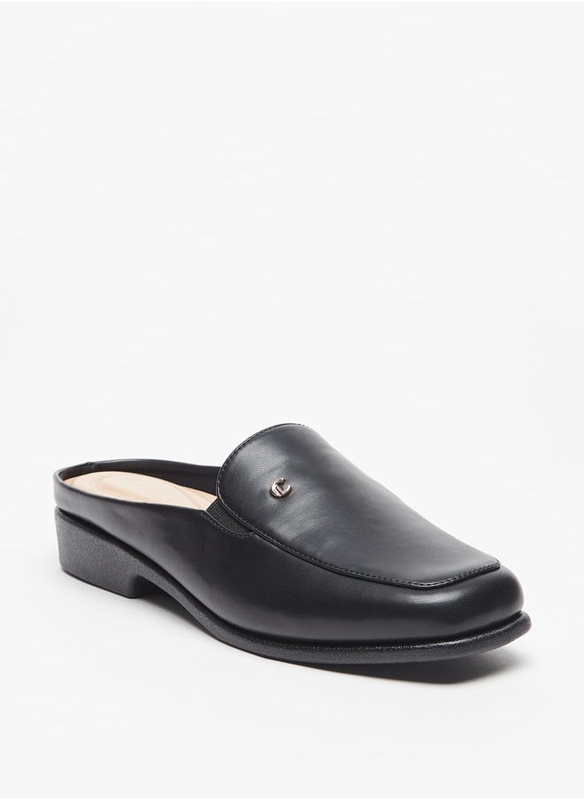 Le Confort Solid Slip-On Mules with Block Heels  - Image 1