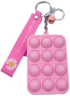 Generic Creative Silicon Decompression Pop It Bubbles Fidget Toy Keychain (Pink)  - Image 1