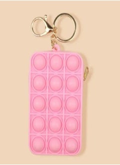 Generic Creative Silicon Decompression Pop It Bubbles Fidget Toy Keychain (Pink)  - Image 2
