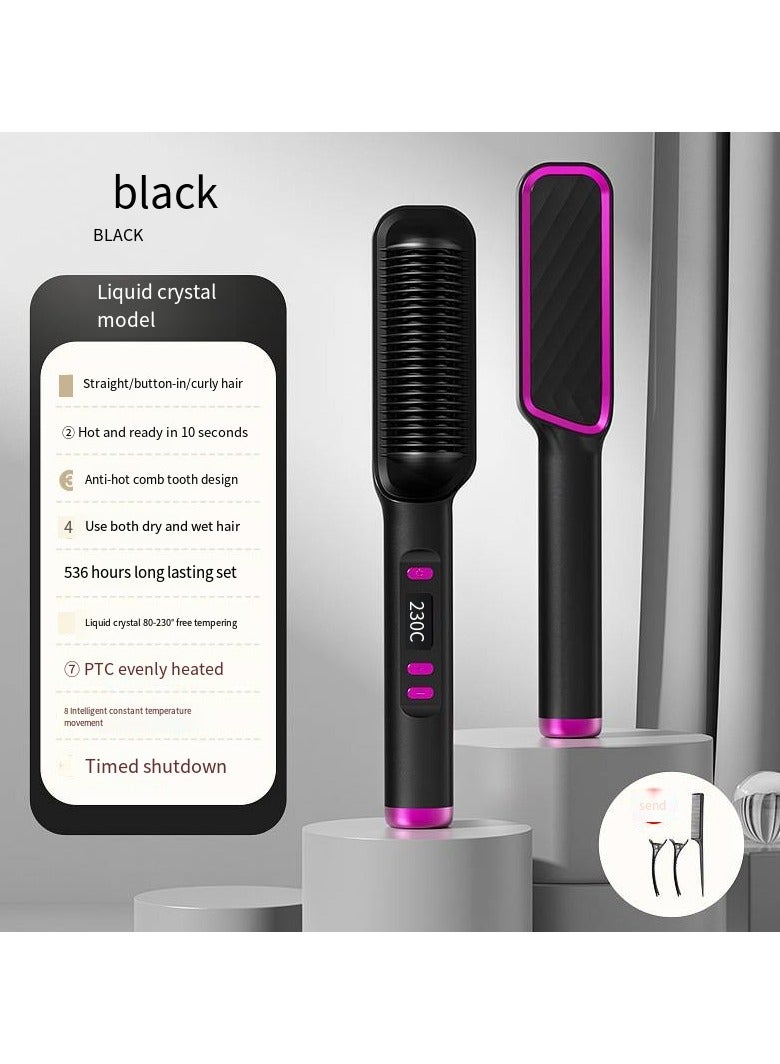 general Mini Ionic Straightening Comb – Travel-Friendly Straightener & Curler for Men/Women, Dual-Use Hair Styling Tool - Image 1
