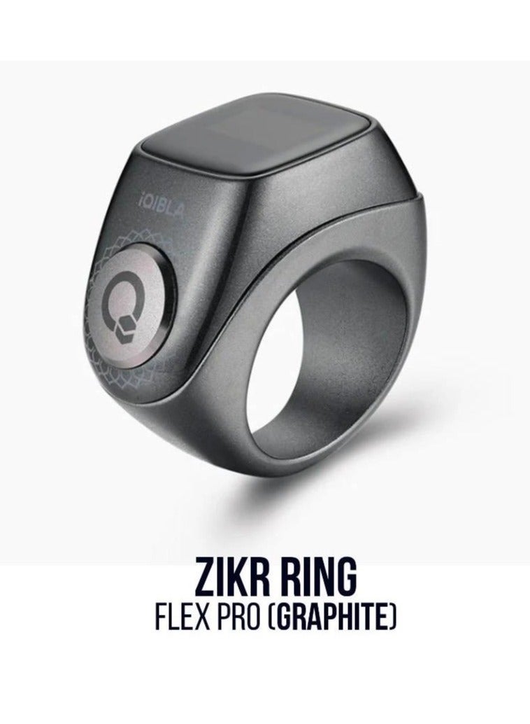 UMEOX Digital Counter Tasbeeh 3 Size Compatible SMART Zikr Metal Ring Graphite - Image 1