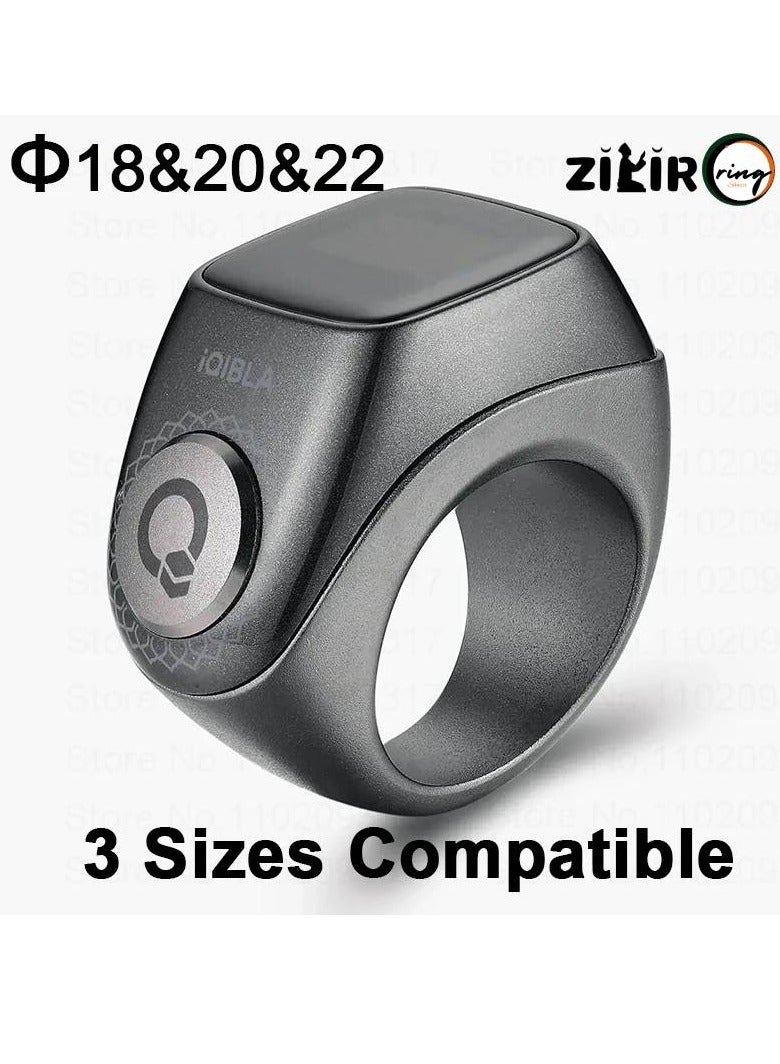 UMEOX Digital Counter Tasbeeh 3 Size Compatible SMART Zikr Metal Ring Graphite - Image 2