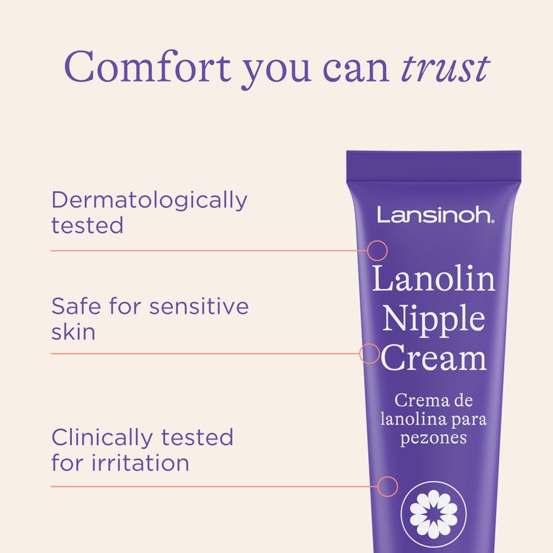 Lansinoh Lanolin Nipple Cream Safe for Breastfeeding Baby, Breastfeeding Essentials, 3 Mini Tubes, Each 0.25 Ounces - Image 4