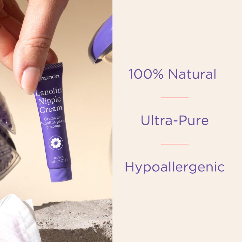 Lansinoh Lanolin Nipple Cream Safe for Breastfeeding Baby, Breastfeeding Essentials, 3 Mini Tubes, Each 0.25 Ounces - Image 2