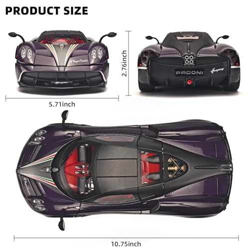 RZAPE Car Toys for Boys 1 18 Scale Diecast Cars Compatible for Pagani Huayra Dinastia Model Car Kits CollectionMetal Pull Back Cars with Light and SoundToy Cars for Boys Age 47Purple - Image 5