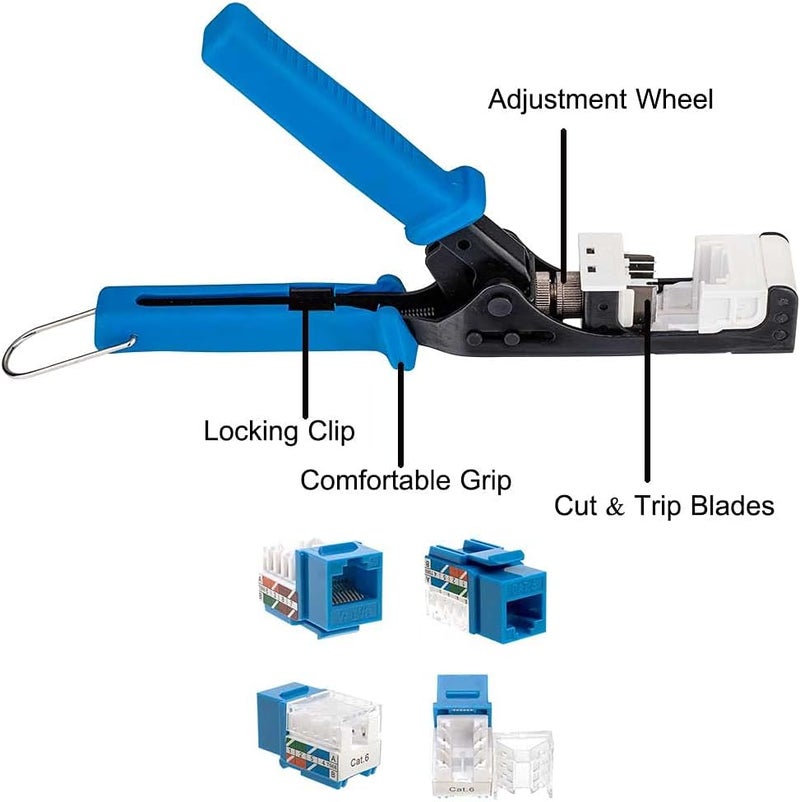SATMAXIMUM 45° Angled Keystone Speed Termination Tool, Fast & Easy Time Saver Punch Down, 45-Degree RJ45 Cat5e Cat6 Cat6a Keystone Jack Installation, Ergonomic Grip - Image 5