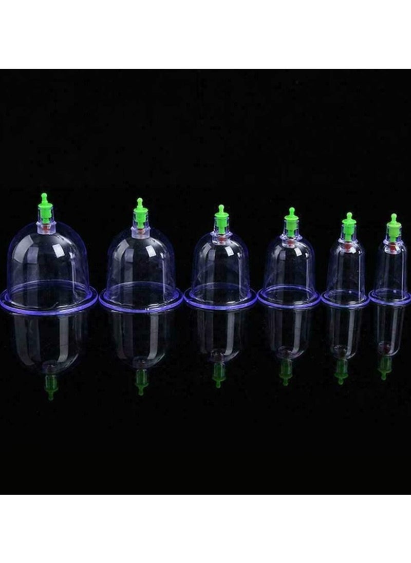 DubaiGallery Vacuum Cupping Therapy 6pcs Hijama Cups Chinese Vacuum Cupping Kit Pull Out a Vacuum Apparatus Therapy Relax Massagers  - Image 5