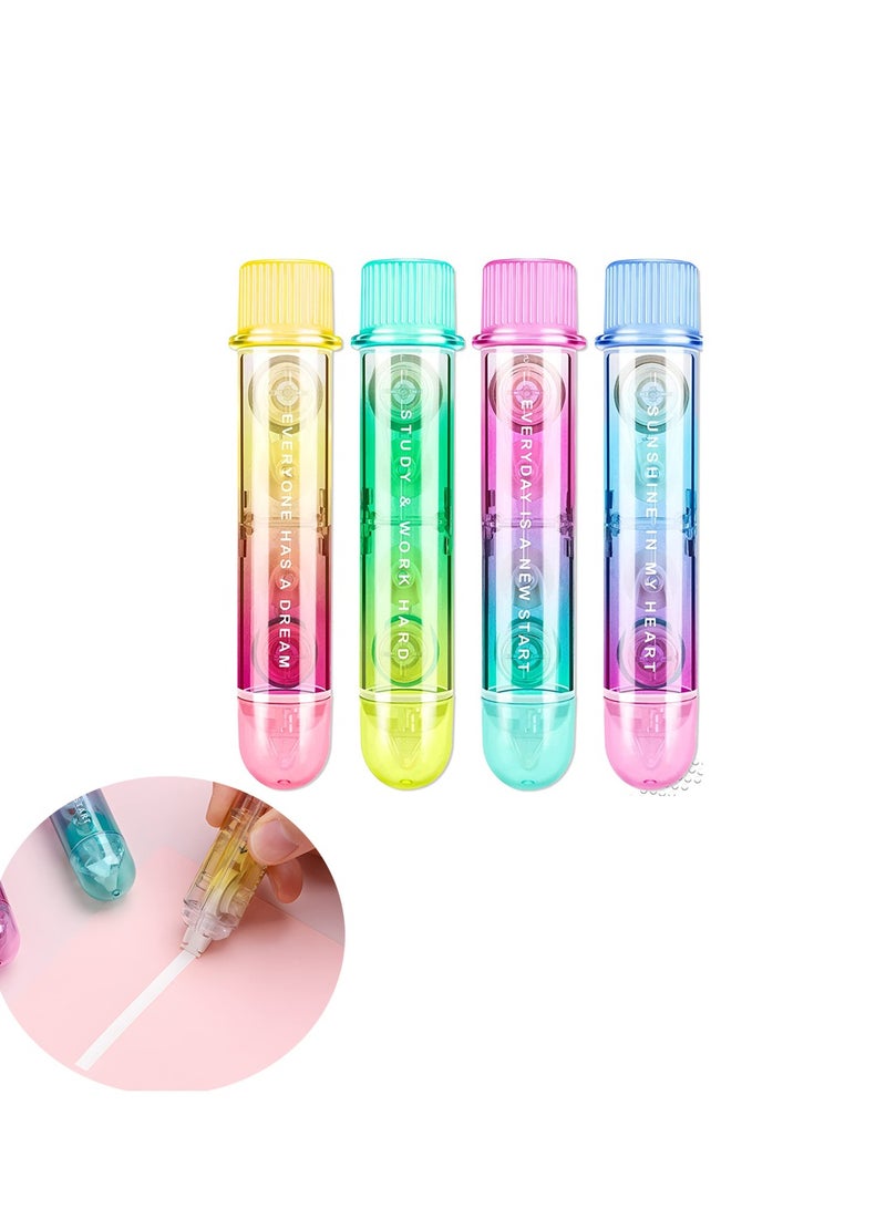 Colorful 2-in-1 Correction Tape, Quick Dry Double-Ended Adhesive Roller for Office and Study, 4PCS Random Colors - Image 1