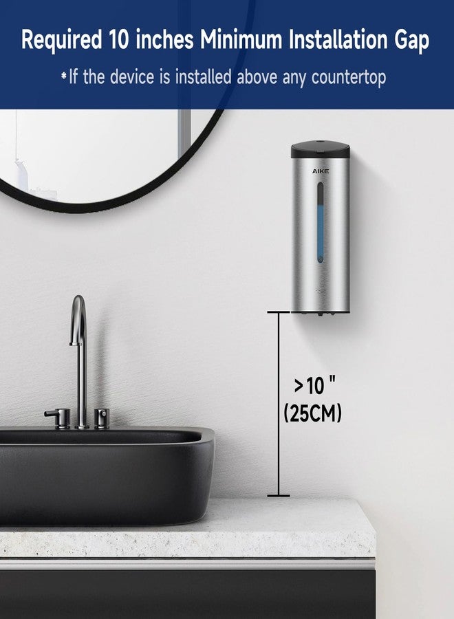 AIKE Wall-Mount Automatic Liquid Soap Dispenser Commercial Large Capacity Brushed Stainless Steel Finish Model AK1205 - Image 2