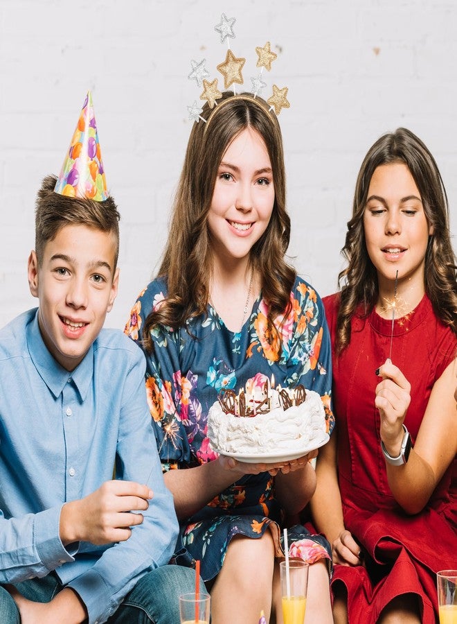 Hariendny طوق رأس ذهبي مرصع بالنجوم للنساء والفتيات، طوق رأس لامع على شكل نجمة، طوق رأس على شكل نجمة خماسية، تاج للعرائس، إكسسوار شعر للحفلات والمناسبات الخاصة بأعياد الميلاد والاحتفالات. - Image 5