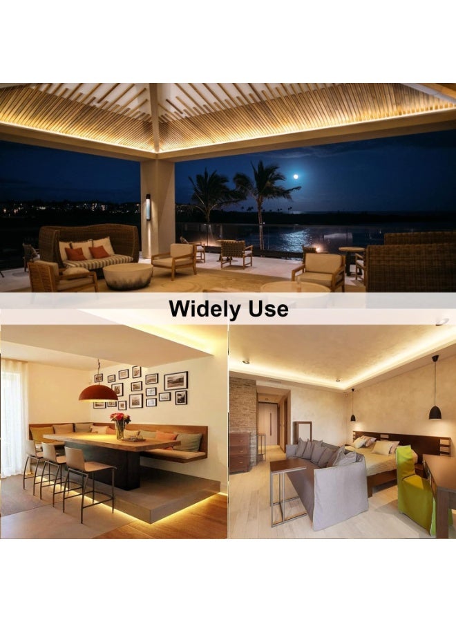 شريط إضاءة LED مرن ثلاثي الخطوط بطول 10 أمتار، عالي السطوع، إضاءة ديكورية، أبيض دافئ 3000 كلفن، يعمل بجهد 220 فولت تيار متردد، SMD 2835 180D (3x60)، 15 واط/متر (يقطع بطول 20 سم)، مقاوم للماء بمعيار IP65، مزود بموصل كهربائي 12 مم - Image 3