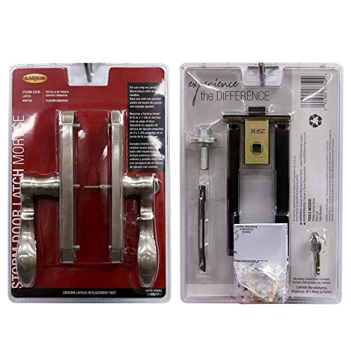 Larson Certified Storm Door M2 Mortise Brushed Nickel Handle Set, Storm Door Handle Replacement with Keyed Deadbolt - Image 5