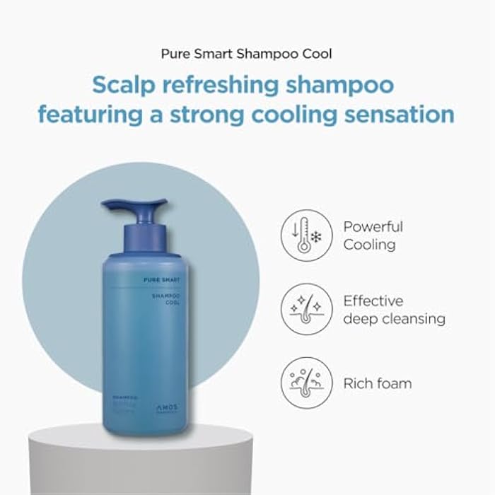 AMOS PROFESSIONAL Pure Smart Shampoo Cool l Oil & Flake ControL, Cooling Menthol, Deep Cleanse, Refreshes Scalp, 16.9 fl. oz. - Image 3