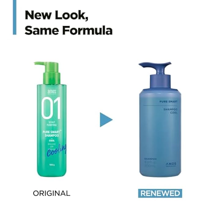 AMOS PROFESSIONAL Pure Smart Shampoo Cool l Oil & Flake ControL, Cooling Menthol, Deep Cleanse, Refreshes Scalp, 16.9 fl. oz. - Image 2