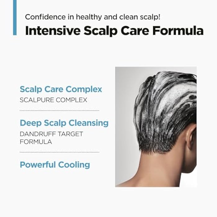 AMOS PROFESSIONAL Pure Smart Shampoo Cool l Oil & Flake ControL, Cooling Menthol, Deep Cleanse, Refreshes Scalp, 16.9 fl. oz. - Image 5