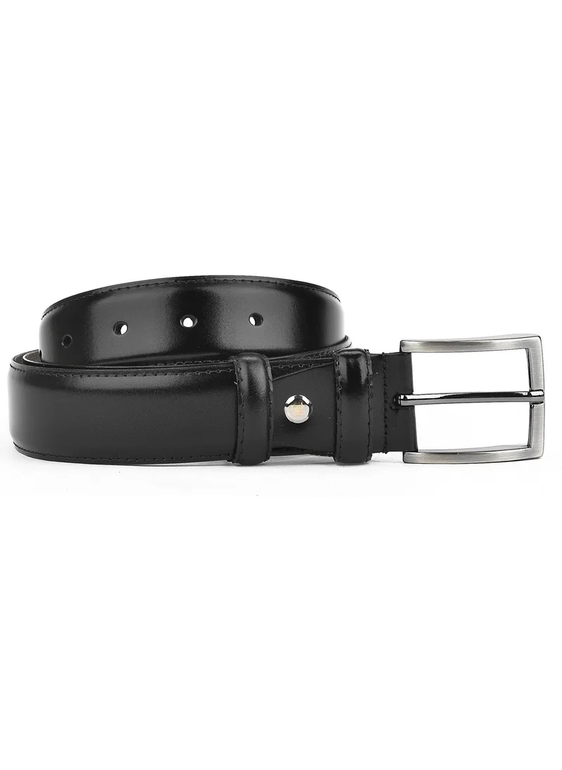 Ziya Leather Men's Belt 3.5 cm 93439 1802 3 Black