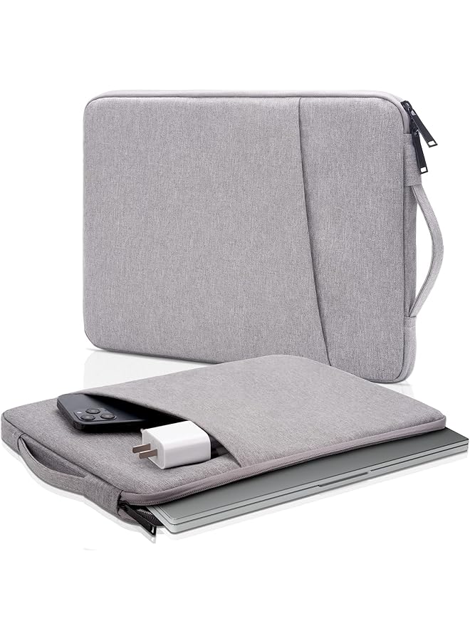 erorex 13 Inch Laptop Sleeve Bag Compatible With Macbook Air Mac Pro M1 Surface Lenovo Dell Hp Computer Bag Accessories Polyester Case With Pocket Gray - Image 1