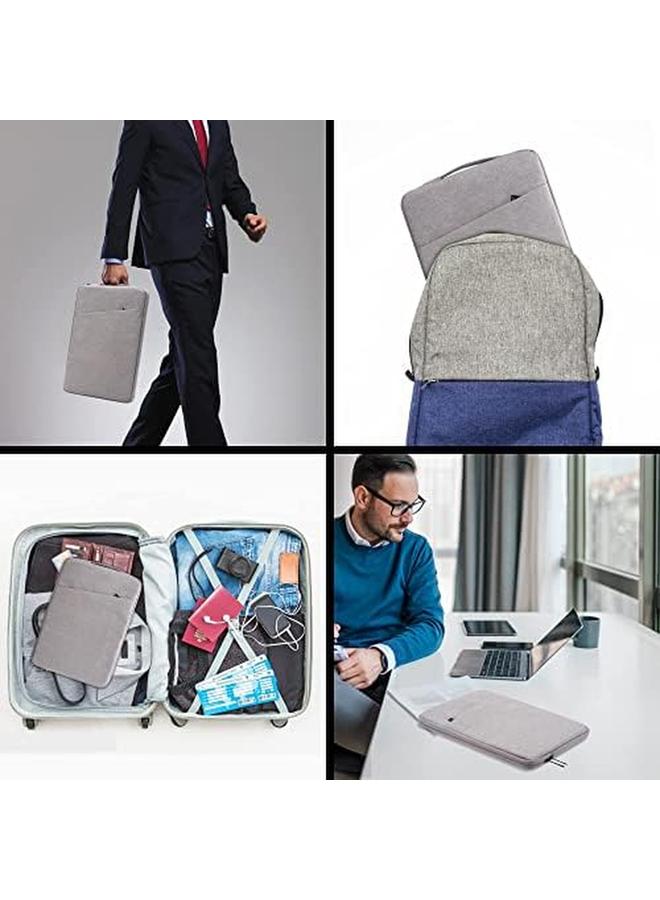 erorex 13 Inch Laptop Sleeve Bag Compatible With Macbook Air Mac Pro M1 Surface Lenovo Dell Hp Computer Bag Accessories Polyester Case With Pocket Gray - Image 3
