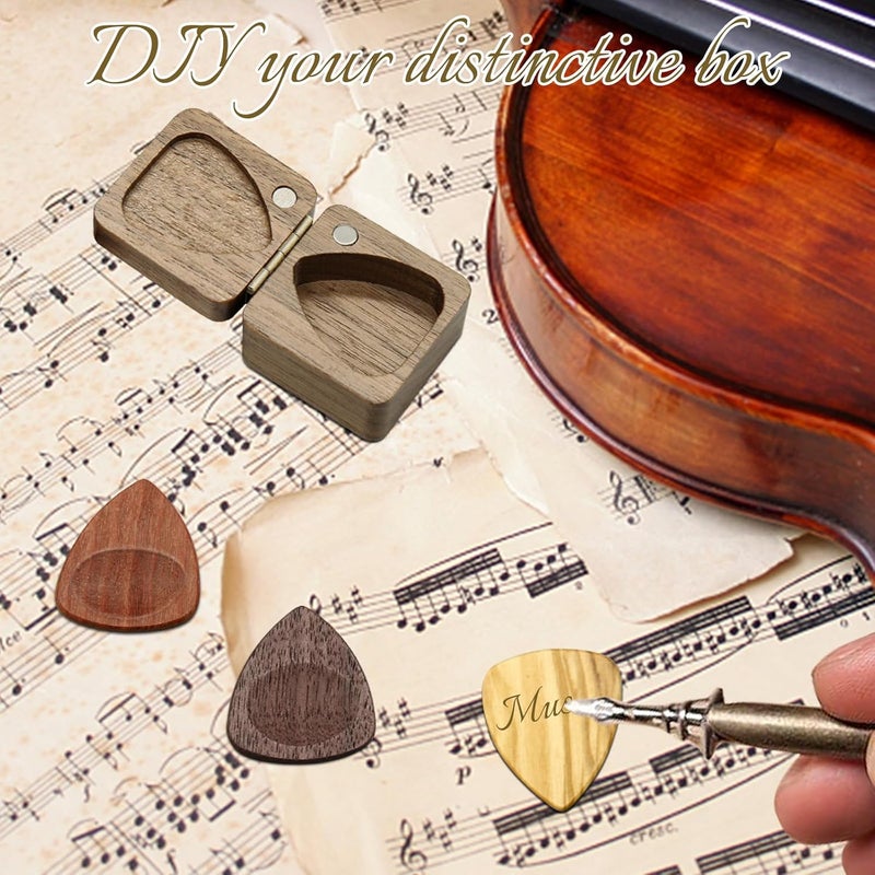 CANIPHA Wood Guitar Picks with Pick Box Personalized Picks Holder, for Boyfriend Coworker Son Husband, Guitar and Bass Accessories(1Pick Holder & 3 Picks) - Image 4