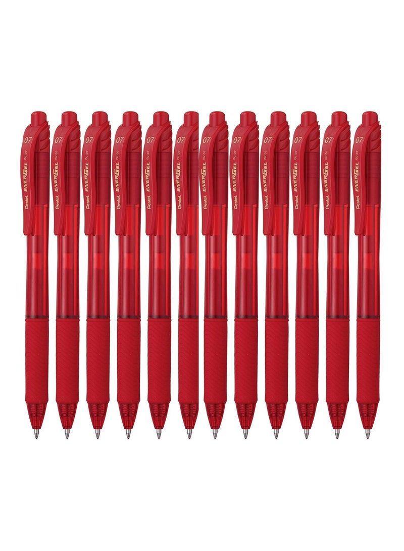 Pentel 12-Piece Energel Gel Ink Pen 0.7mm Tip Red Ink  - Image 1