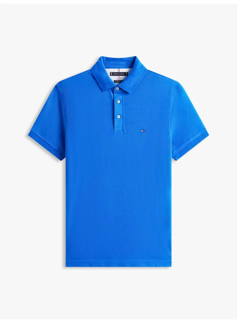 Tommy Hilfiger Vibrant Indigo 1985 Slim Fit Pique Polo Shirt for Men | Best Price UAE