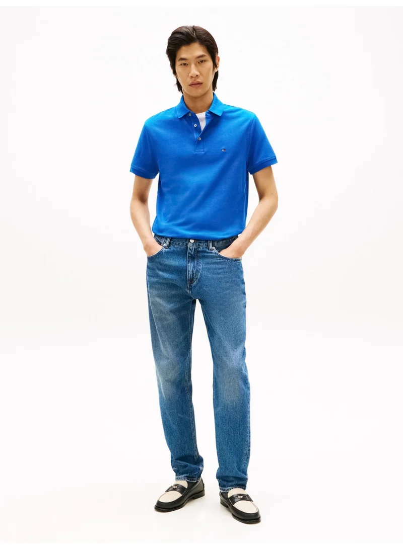 Tommy Hilfiger Vibrant Indigo 1985 Slim Fit Pique Polo Shirt for Men | Best Price UAE