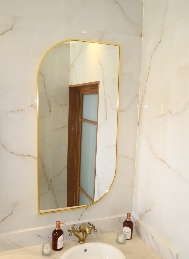 Glass Corner 60*120 Teardrop Mirrors - Gold