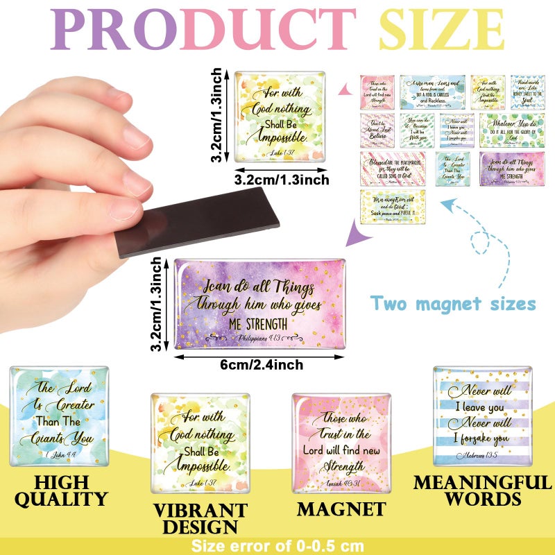 Oudain أوداين 36 قطعة مغناطيس آيات الكتاب المقدس للثلاجة مغناطيسات مسيحية آيات الكتاب المقدس مغناطيسات ثلاجة ملهمة تحفيزية مغناطيسات دينية بالجملة للنساء هدايا المكتب مستلزمات ديكور المنزل - Image 2