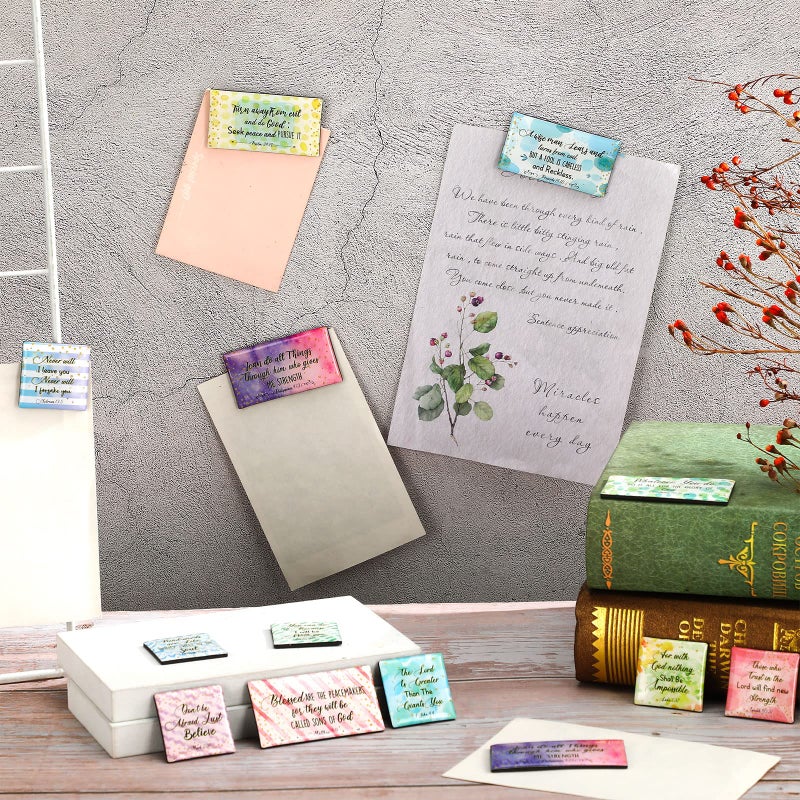 Oudain أوداين 36 قطعة مغناطيس آيات الكتاب المقدس للثلاجة مغناطيسات مسيحية آيات الكتاب المقدس مغناطيسات ثلاجة ملهمة تحفيزية مغناطيسات دينية بالجملة للنساء هدايا المكتب مستلزمات ديكور المنزل - Image 4