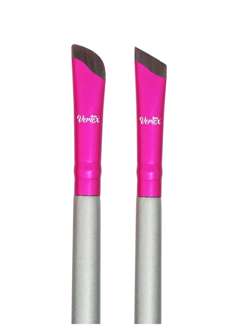 VERTEX Eyeliner Brush Fine angled Set - For Liquid Gel Liner Applicator Bent Stencils Thin Pencil Pen Real Small Sharpener Angle Wing Tips Firm Makeup Brushes Black Stamp Winged Kit Flat Waterproof Cat Eye - Image 1