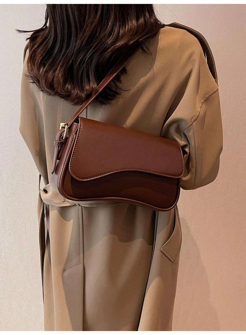 عرب شنطة يد كروشنطة يد كروس نسائية - تصميم أنيق ومثالي للاWomen's Crossbody Shoulder س نسائية - تصميم أنيق ومثالي للاستخدام اليومي - بني - Image 1