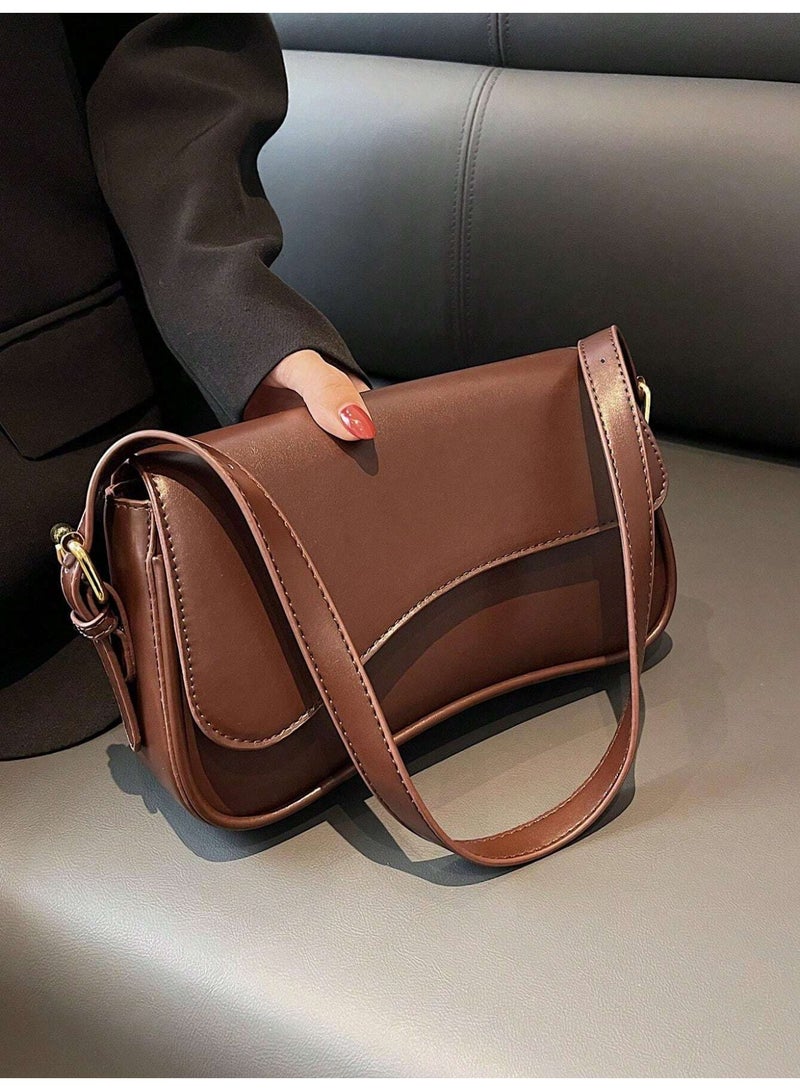 عرب شنطة يد كروشنطة يد كروس نسائية - تصميم أنيق ومثالي للاWomen's Crossbody Shoulder س نسائية - تصميم أنيق ومثالي للاستخدام اليومي - بني - Image 3
