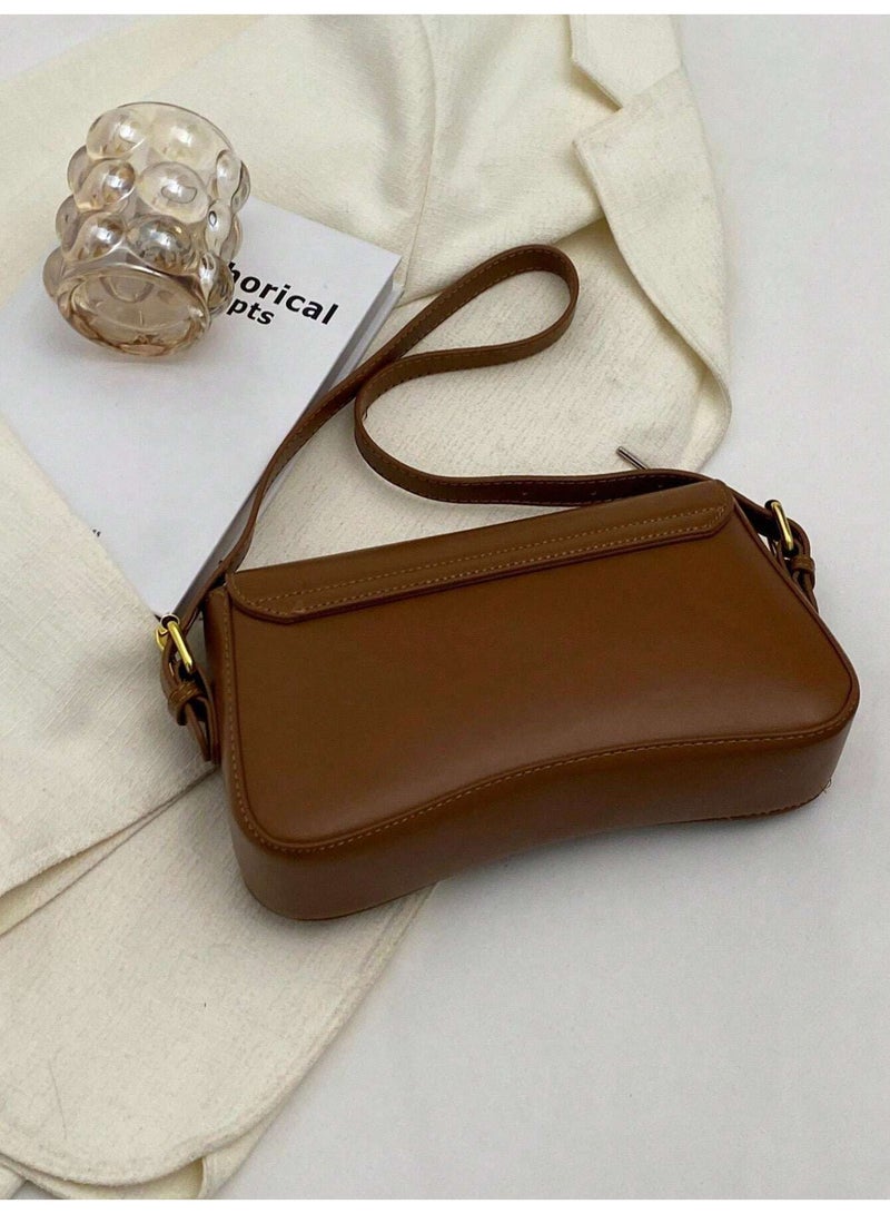 عرب شنطة يد كروشنطة يد كروس نسائية - تصميم أنيق ومثالي للاWomen's Crossbody Shoulder س نسائية - تصميم أنيق ومثالي للاستخدام اليومي - بني - Image 5