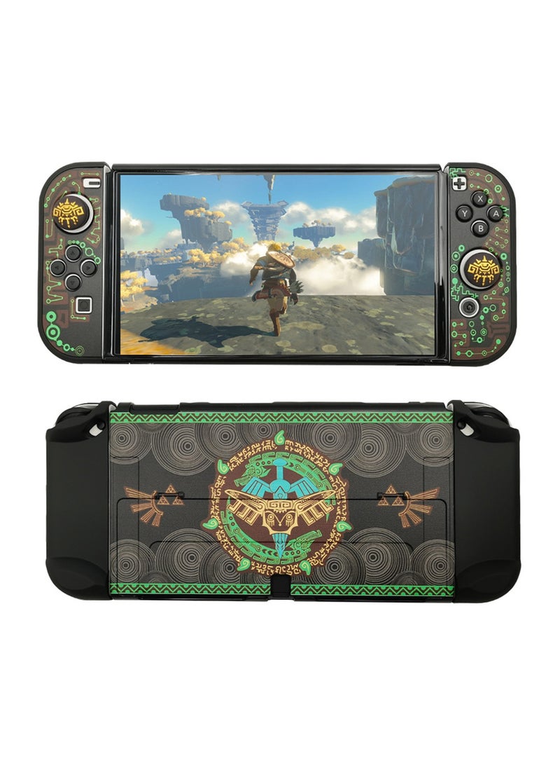 X-level Dockable Protective Case Compatible with Switch OLED 2021, Hard Shell Case Cover for Switch OLED and Joy-Con Controllers with 2 Thumb Grips,Zelda Switch OLED Carrying Case (Zelda tears of The Kingdom)  - Image 1