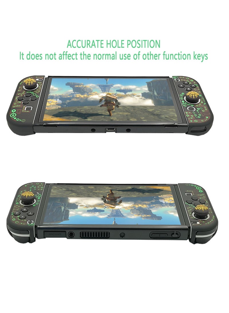 Dockable Protective Case Compatible with Switch OLED 2021, Hard Shell Case Cover for Switch OLED and Joy-Con Controllers with 2 Thumb Grips,Zelda Switch OLED Carrying Case (Zelda tears of The Kingdom)